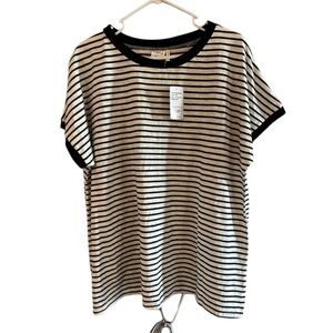 NWT Simple brand black and white stripe short sleeve women's shirt size
…
